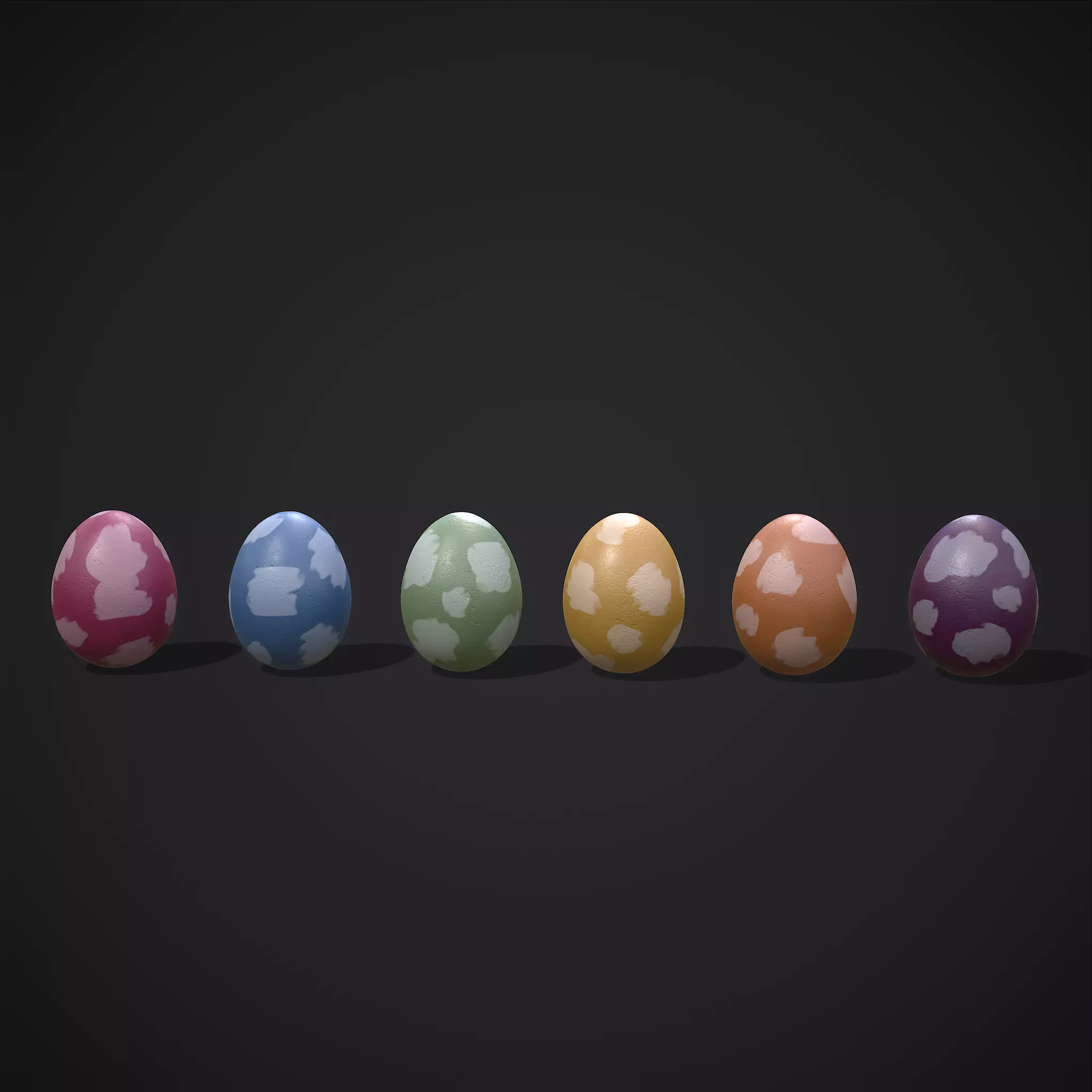Easter Eggs Patches Low-poly 3D model_0