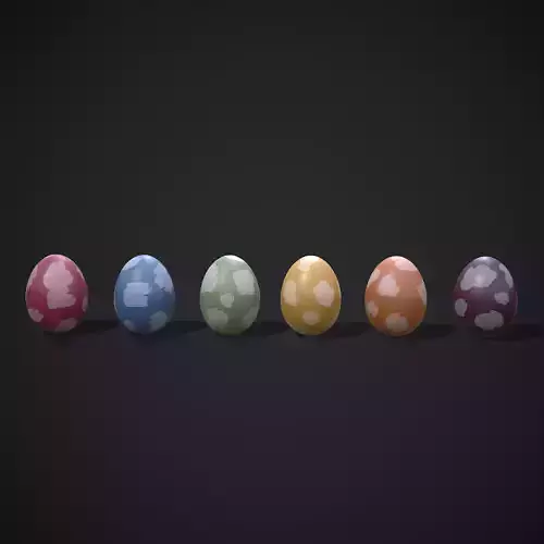 Easter Eggs Patches Low-poly 3D model