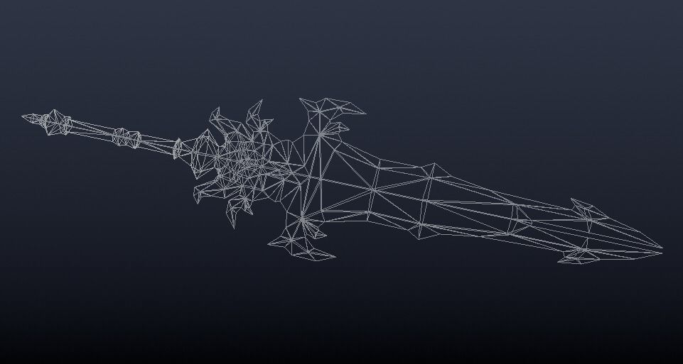 ice Royal Sword Low-poly 3D model_3