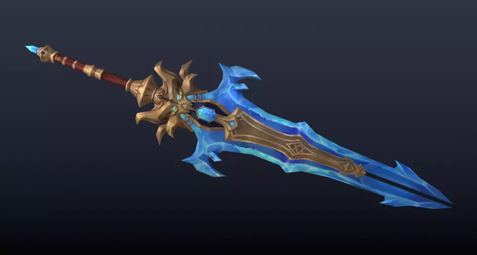 ice Royal Sword Low-poly 3D model_0