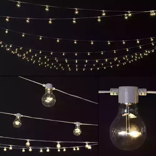 Garland and Bulb String 2 3D model
