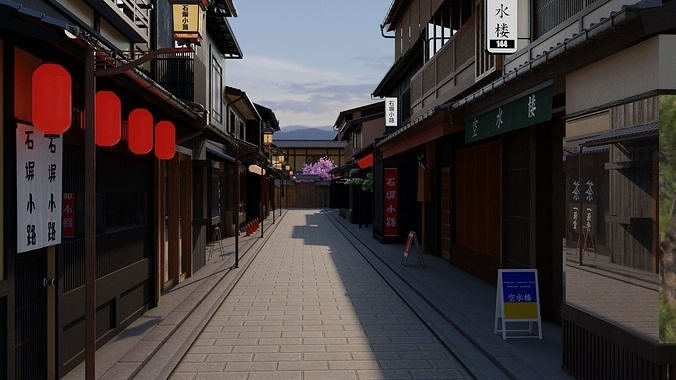 Japanese Street 3d Scene 3D model 2