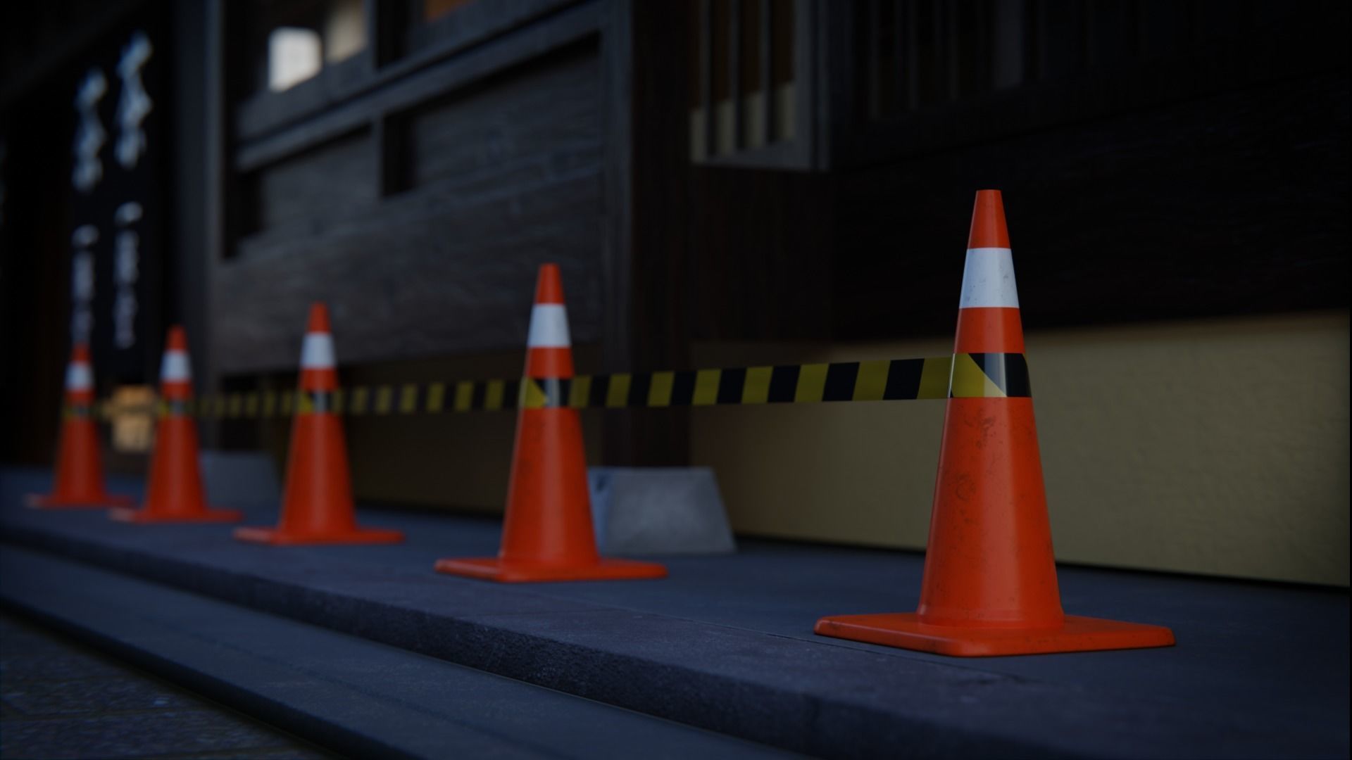 Japanese Street 3d Scene 3D model_5