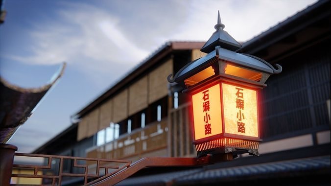 Japanese Street 3d Scene 3D model 5
