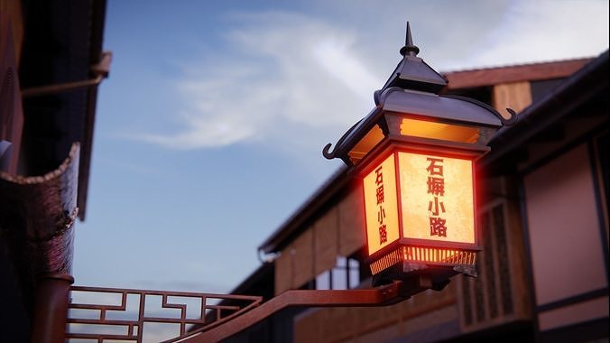 Japanese Street 3d Scene 3D model 4