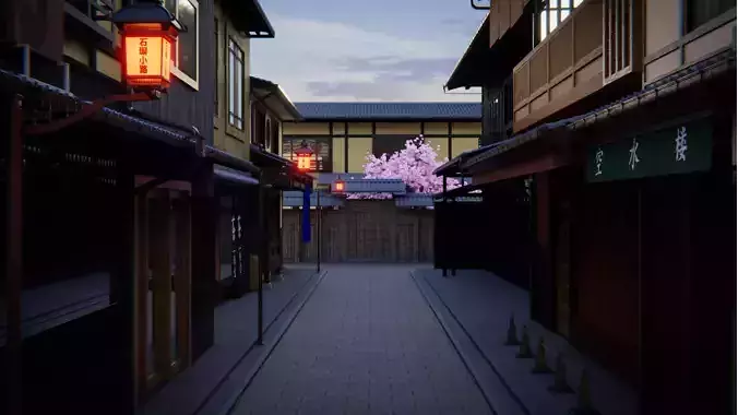 Japanese Street 3d Scene 3D model
