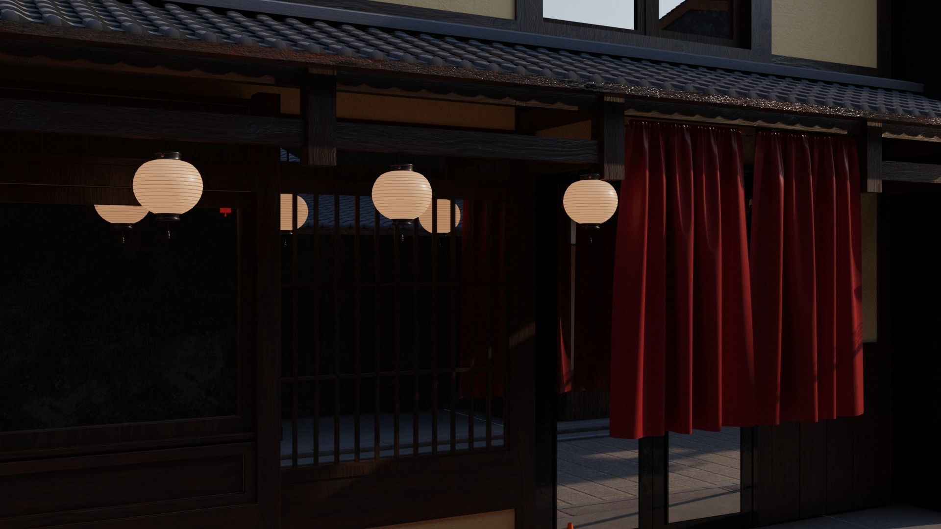 Japanese Street 3d Scene 3D model_2
