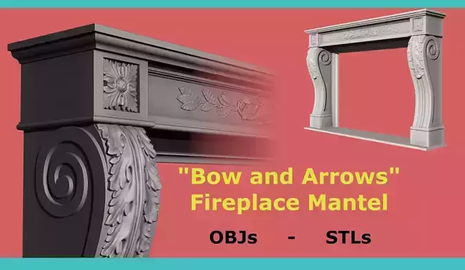 Bow and Arrow fireplace mantel