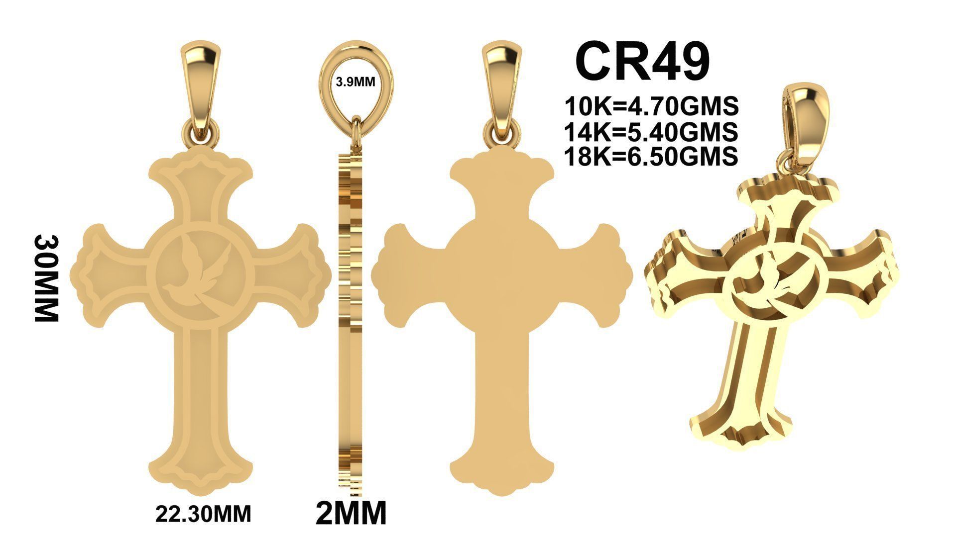 CROSS PENDANT CR49 3D print model_6