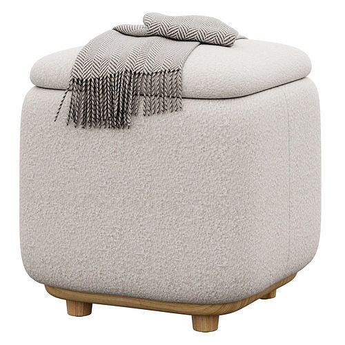 Maribo boucle storage ottoman by Article 3D model 3