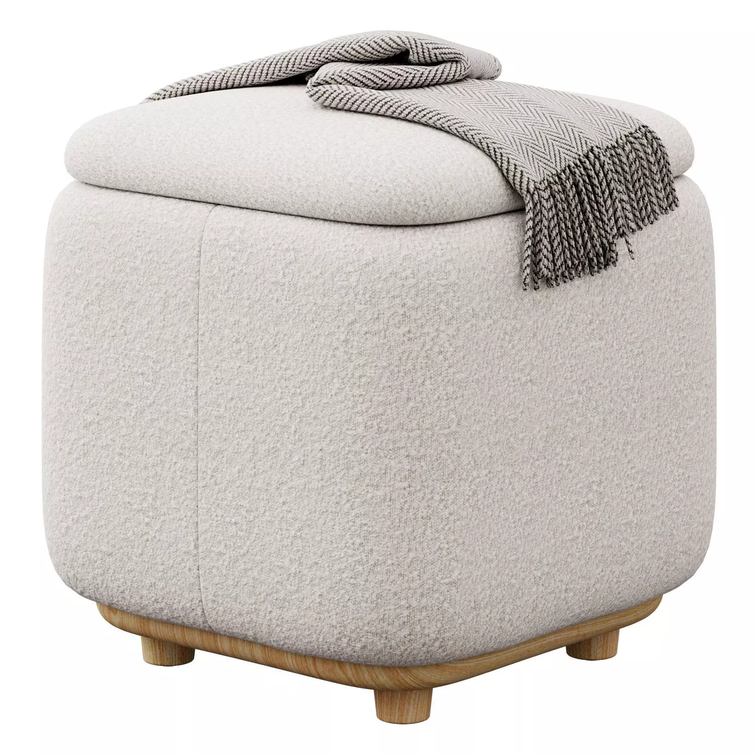 Maribo boucle storage ottoman by Article 3D model