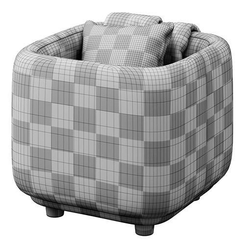 Maribo boucle storage ottoman by Article 3D model 5