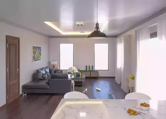 Modern Living room and kitchen