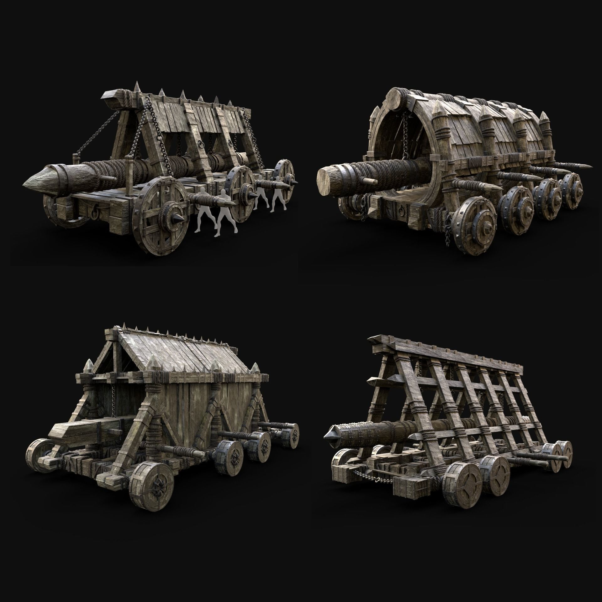 BATTERING RAM WAR MACHINE MEDIEVAL SIEGE ENGINE PACK COLLECTION _33