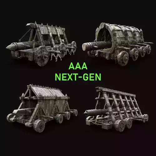 BATTERING RAM WAR MACHINE MEDIEVAL SIEGE ENGINE PACK COLLECTION 