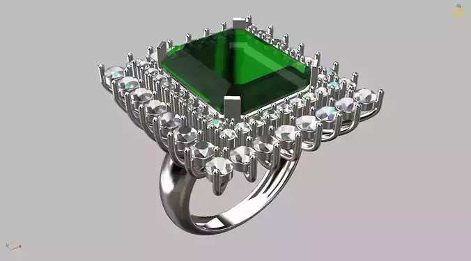 Gem Ring 12x14mm Rectangular