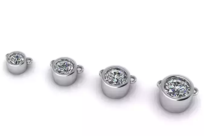 Diamond Pendants - Bezel Setting - Various stone sizes 