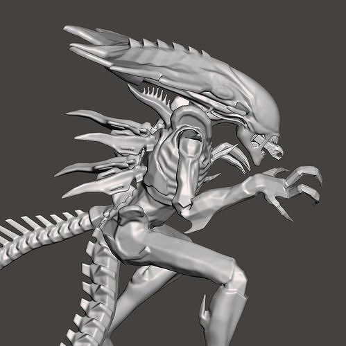 PRAETORIAN XENOMORPH ALIEN - AVP 2010 ARTICULATED DYNAMIC POSE 3D print model