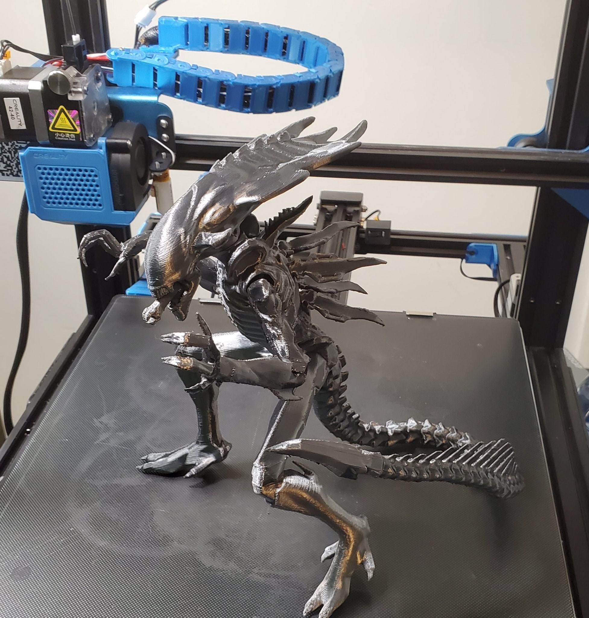 PRAETORIAN XENOMORPH ALIEN - AVP 2010 ARTICULATED DYNAMIC POSE 3D print model_35