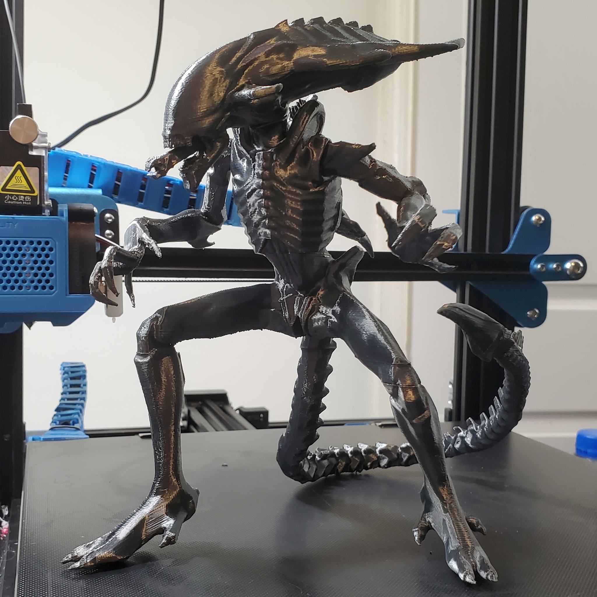 PRAETORIAN XENOMORPH ALIEN - AVP 2010 ARTICULATED DYNAMIC POSE 3D print model_33
