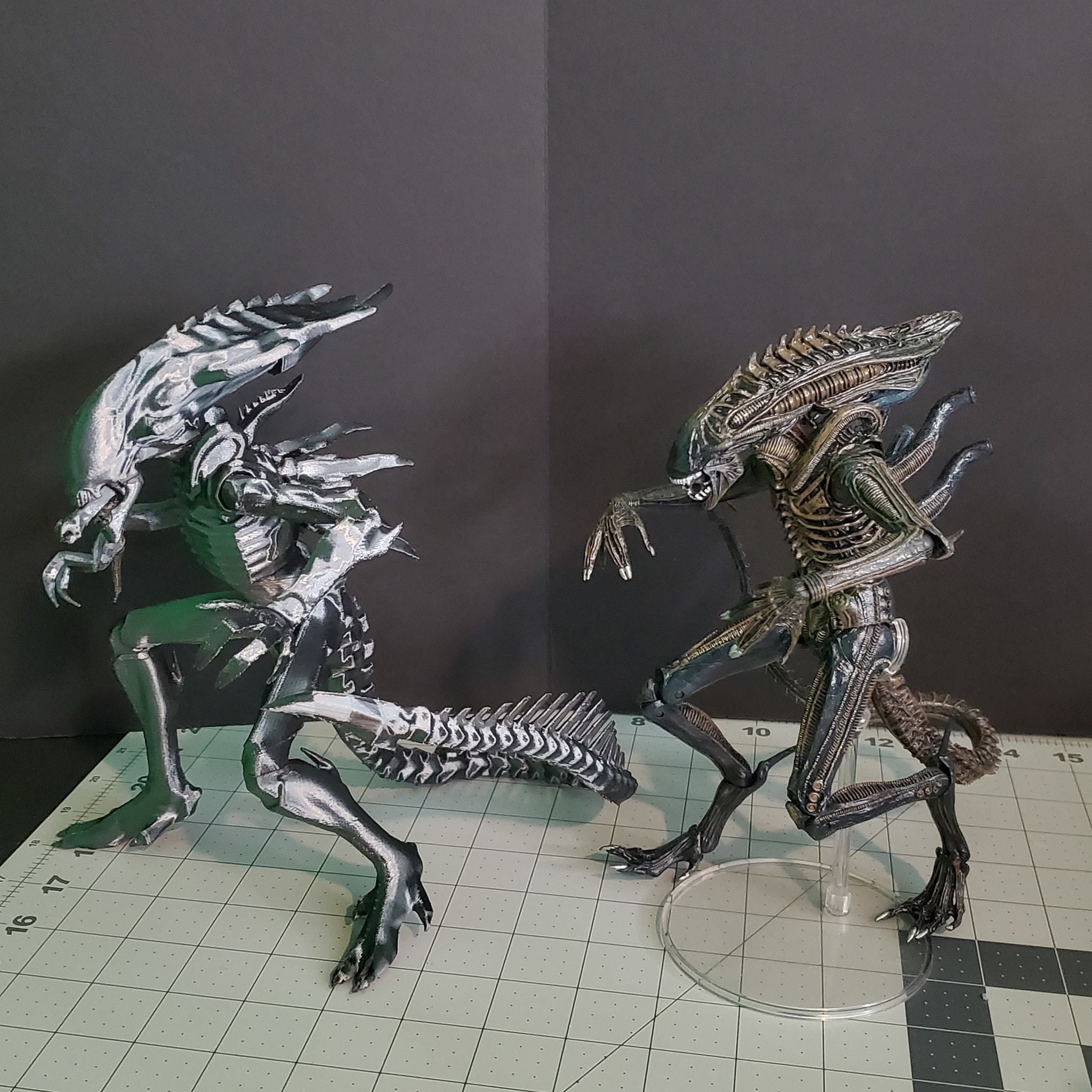 PRAETORIAN XENOMORPH ALIEN - AVP 2010 ARTICULATED DYNAMIC POSE 3D print model_30