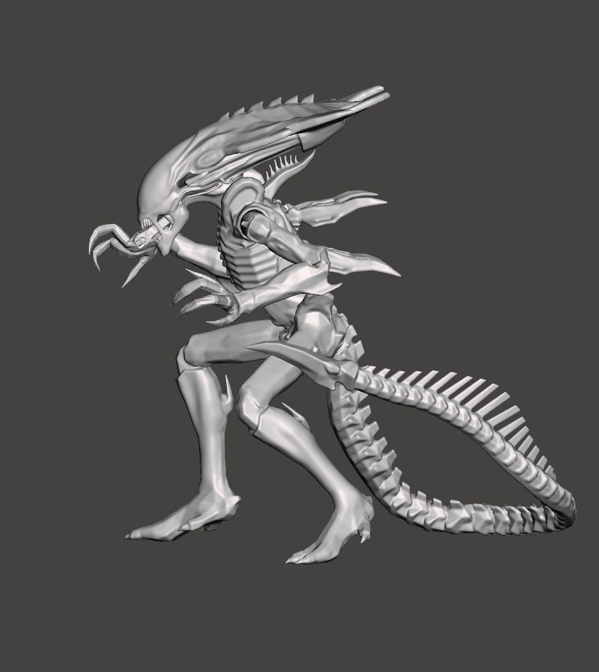 PRAETORIAN XENOMORPH ALIEN - AVP 2010 ARTICULATED DYNAMIC POSE 3D print model_29