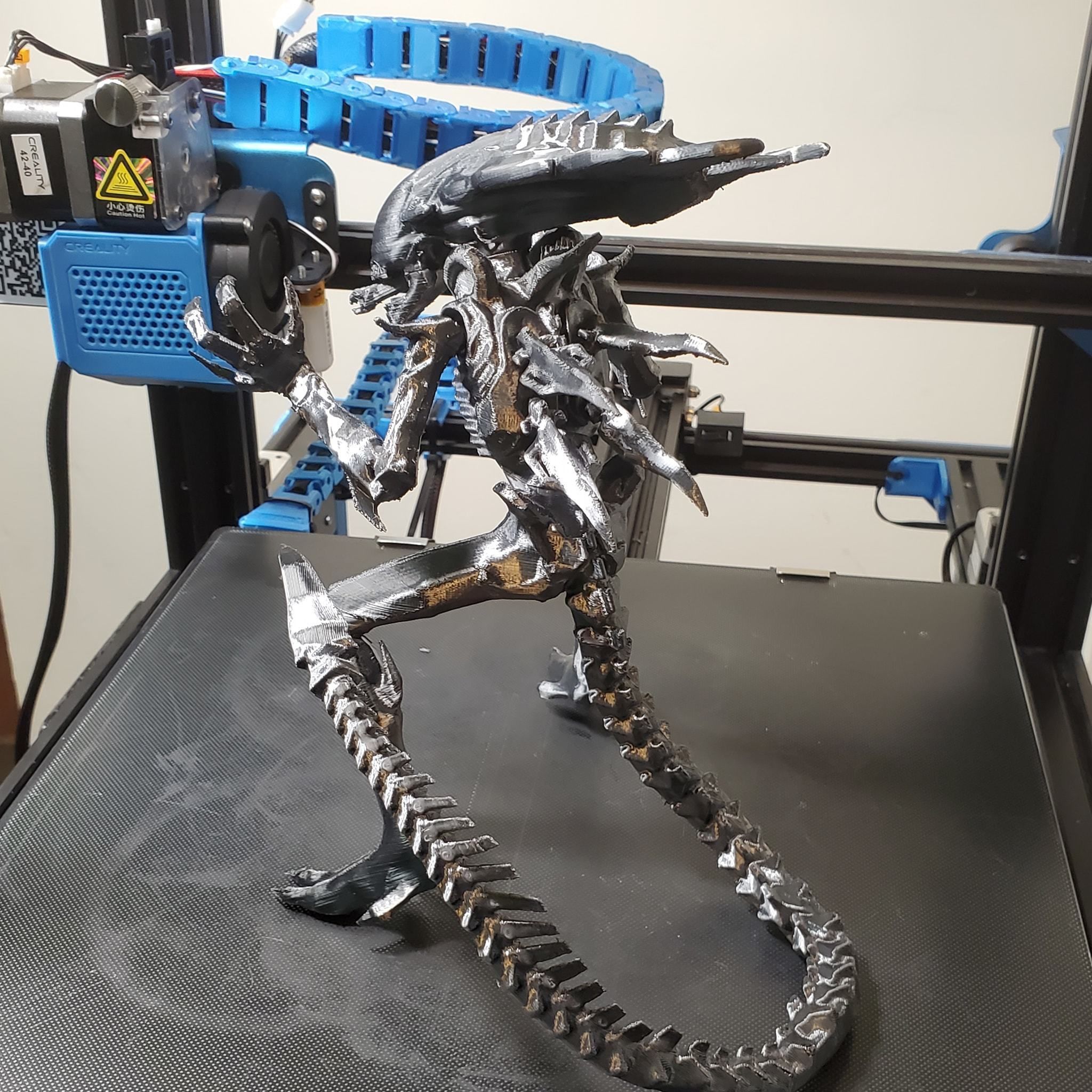 PRAETORIAN XENOMORPH ALIEN - AVP 2010 ARTICULATED DYNAMIC POSE 3D print model_32