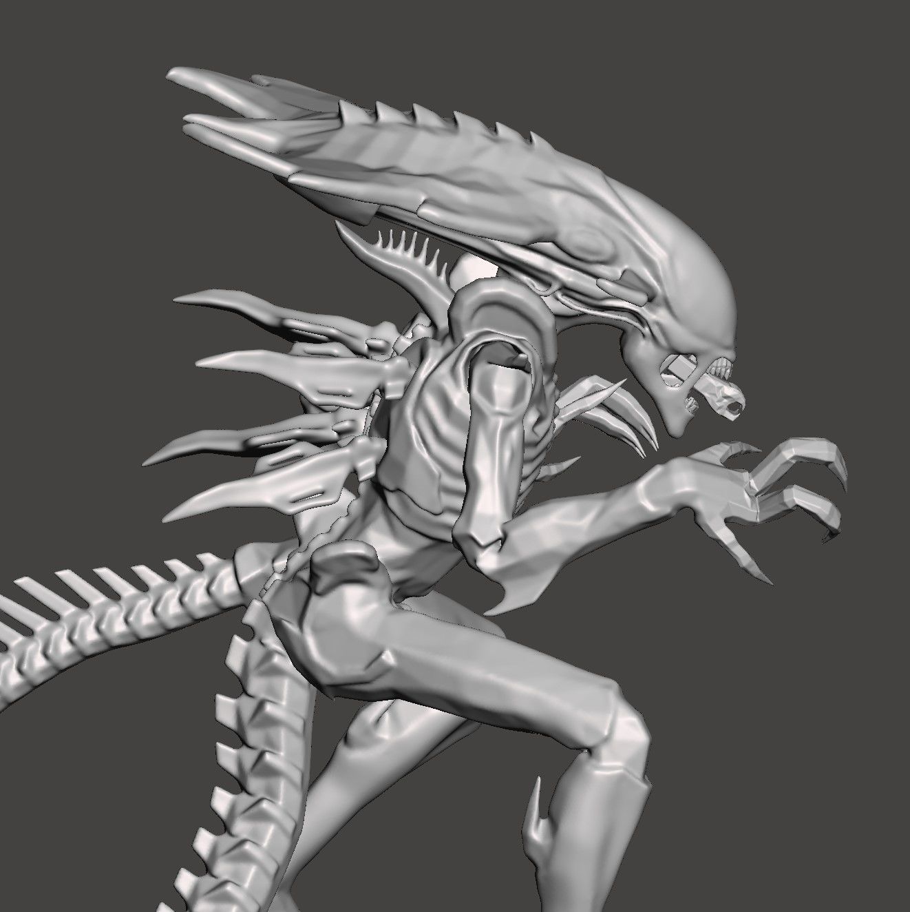 PRAETORIAN XENOMORPH ALIEN - AVP 2010 ARTICULATED DYNAMIC POSE 3D print model_27