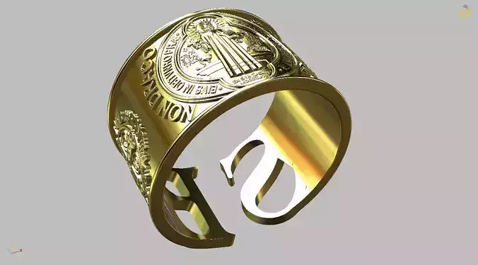 Adjustable Saint Benedict Ring - Sao Bento 3D print model