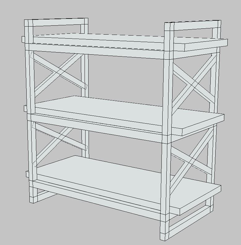Industrial Shelf Low-poly 3D model_7