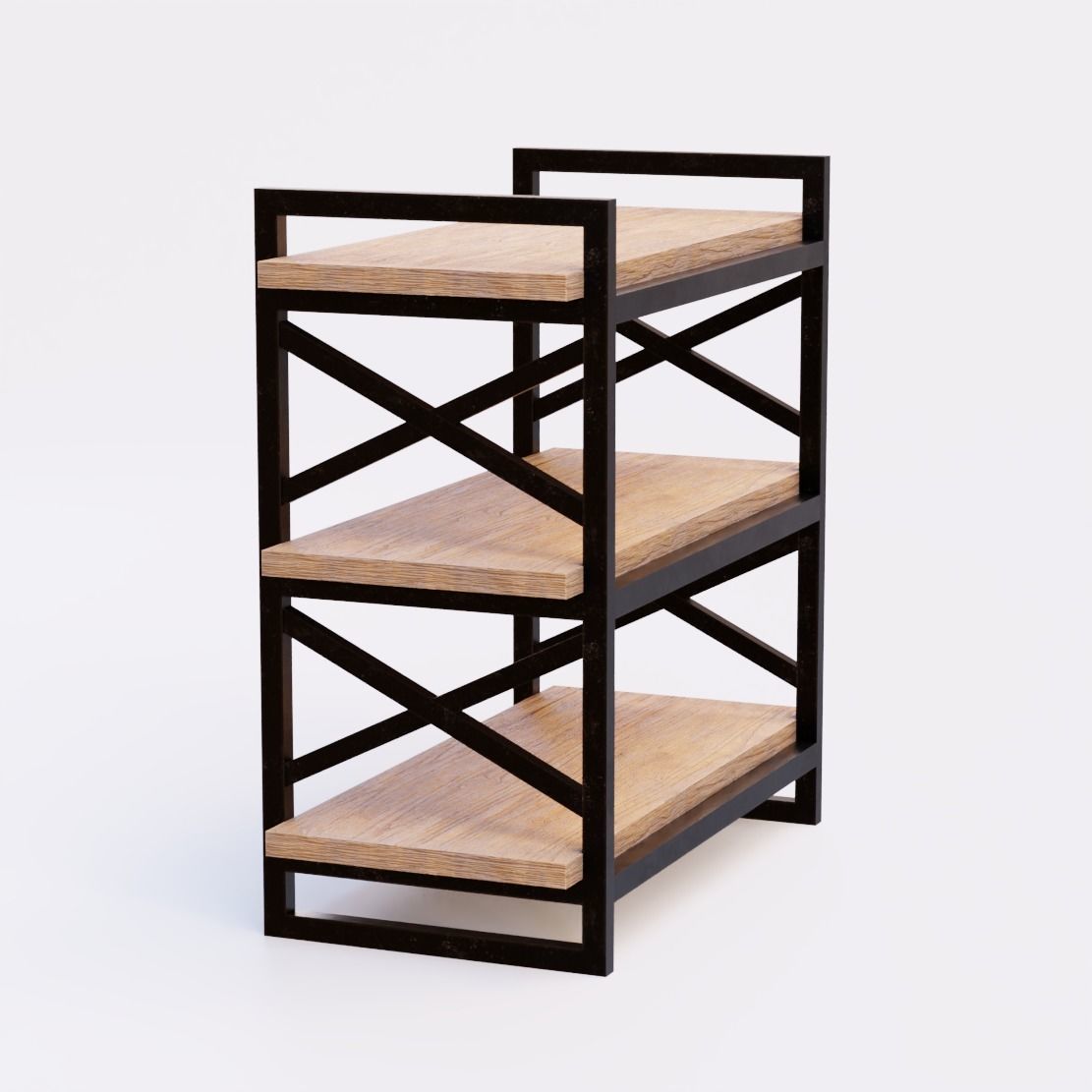 Industrial Shelf Low-poly 3D model_2