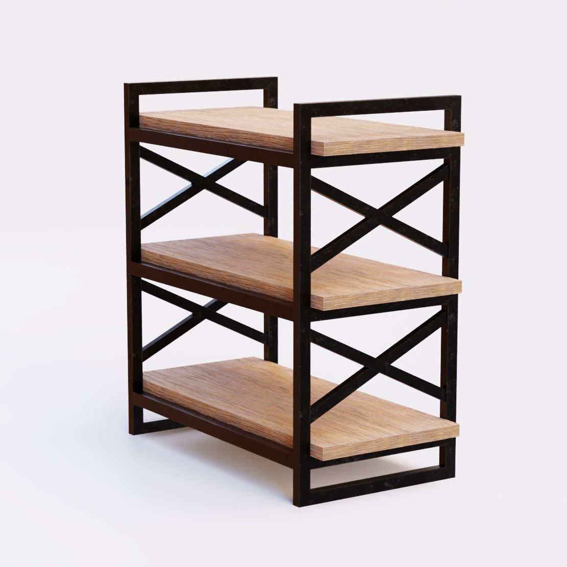 Industrial Shelf Low-poly 3D model_1