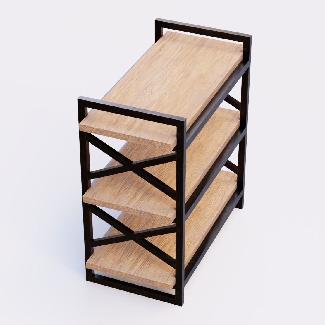 Industrial Shelf Low-poly 3D model_3
