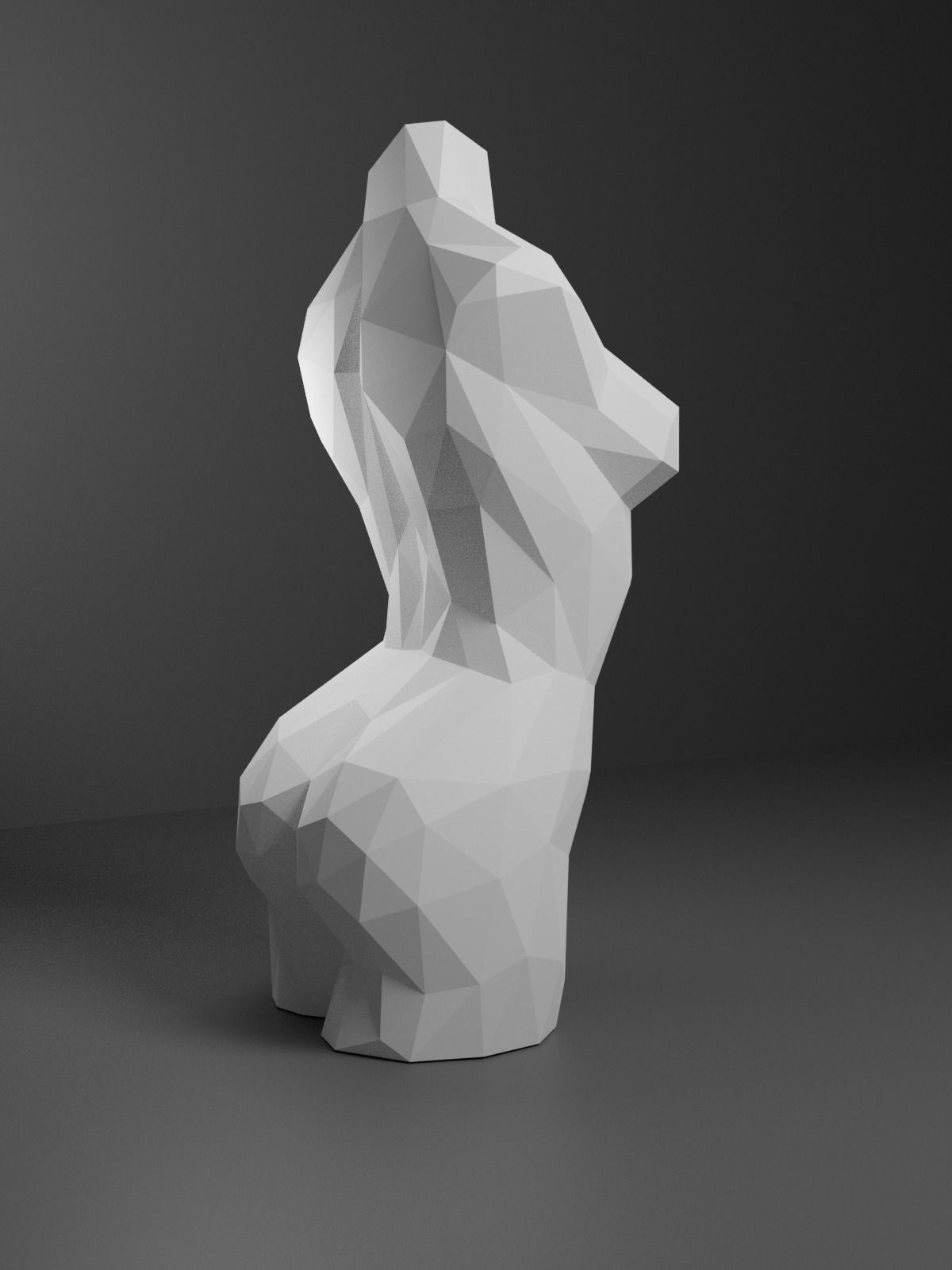 Low Poly Female Torso 3D print model_10
