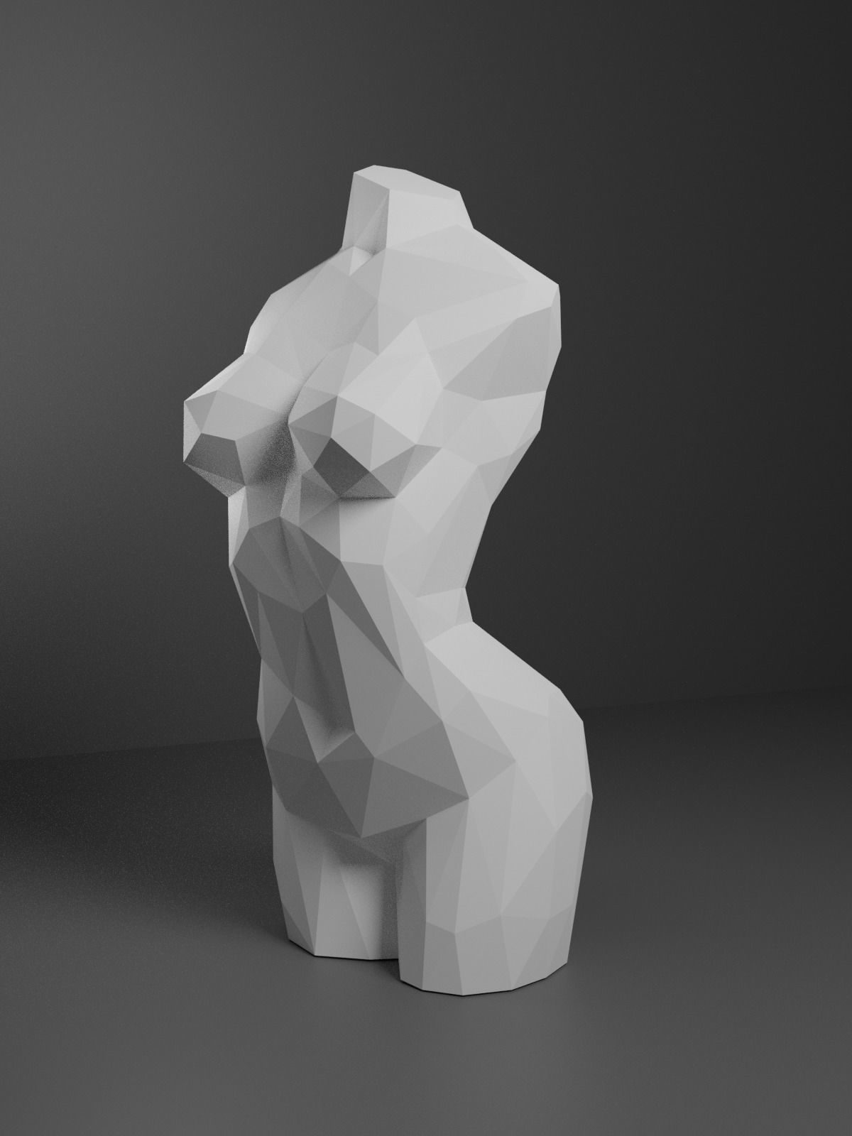Low Poly Female Torso 3D print model_7