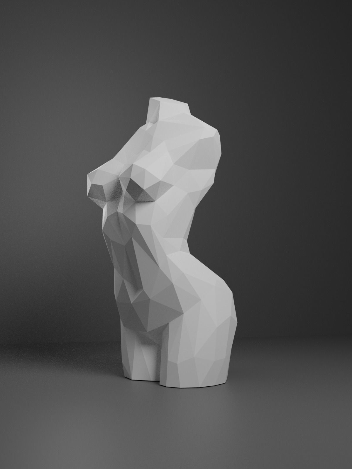 Low Poly Female Torso 3D print model_4