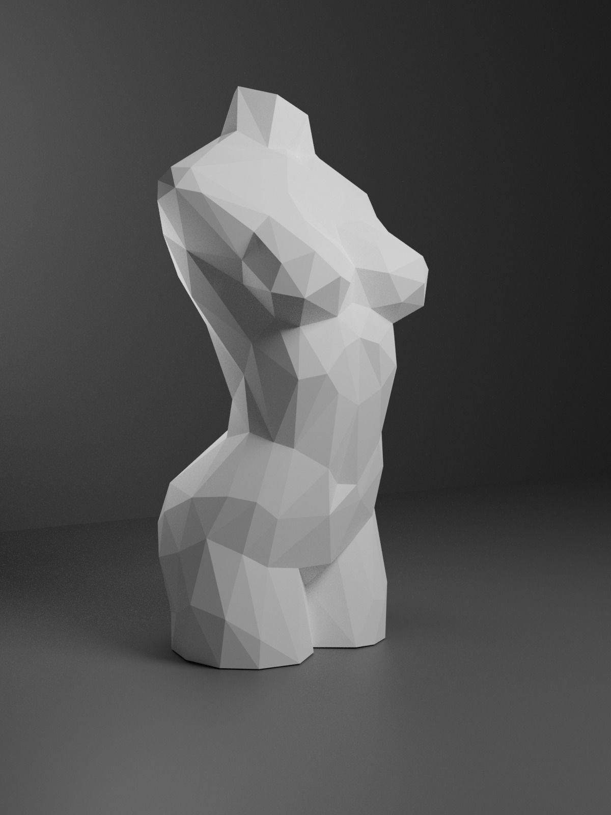 Low Poly Female Torso 3D print model_1