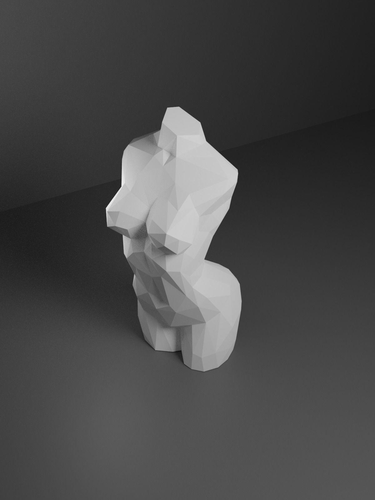 Low Poly Female Torso 3D print model_5