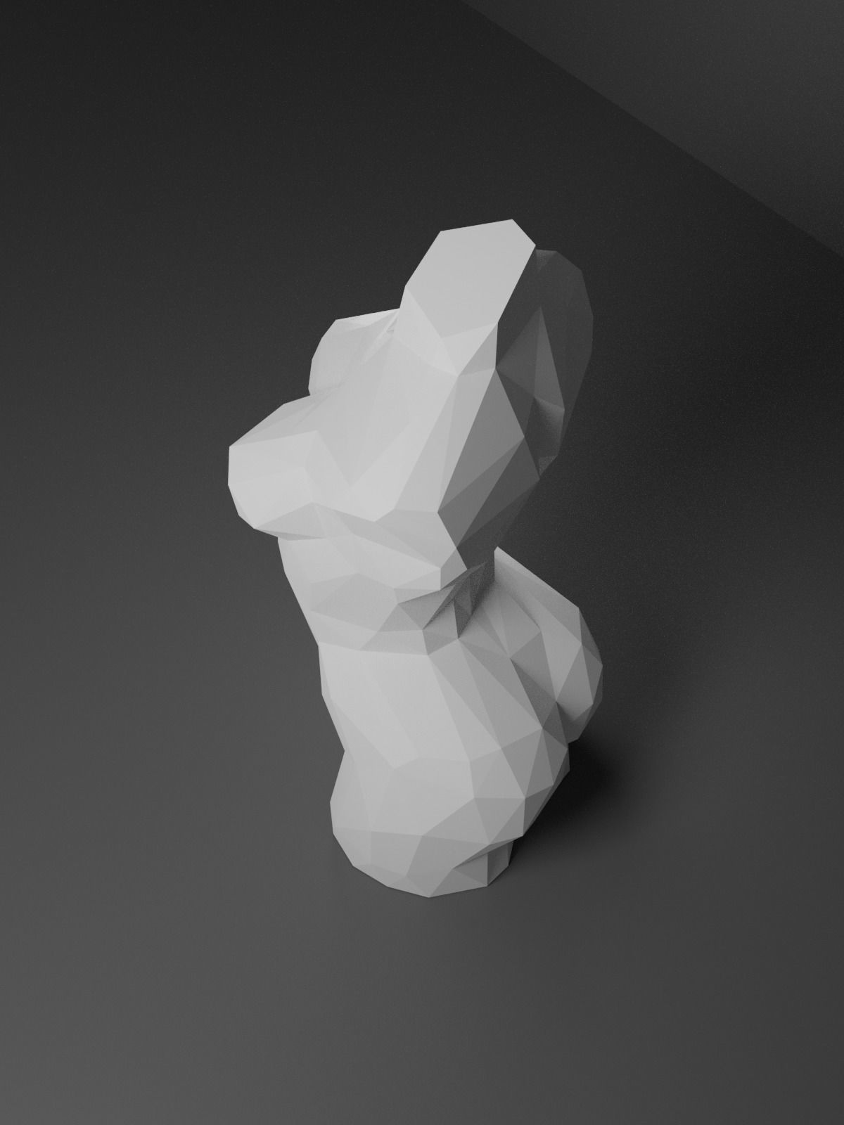 Low Poly Female Torso 3D print model_8