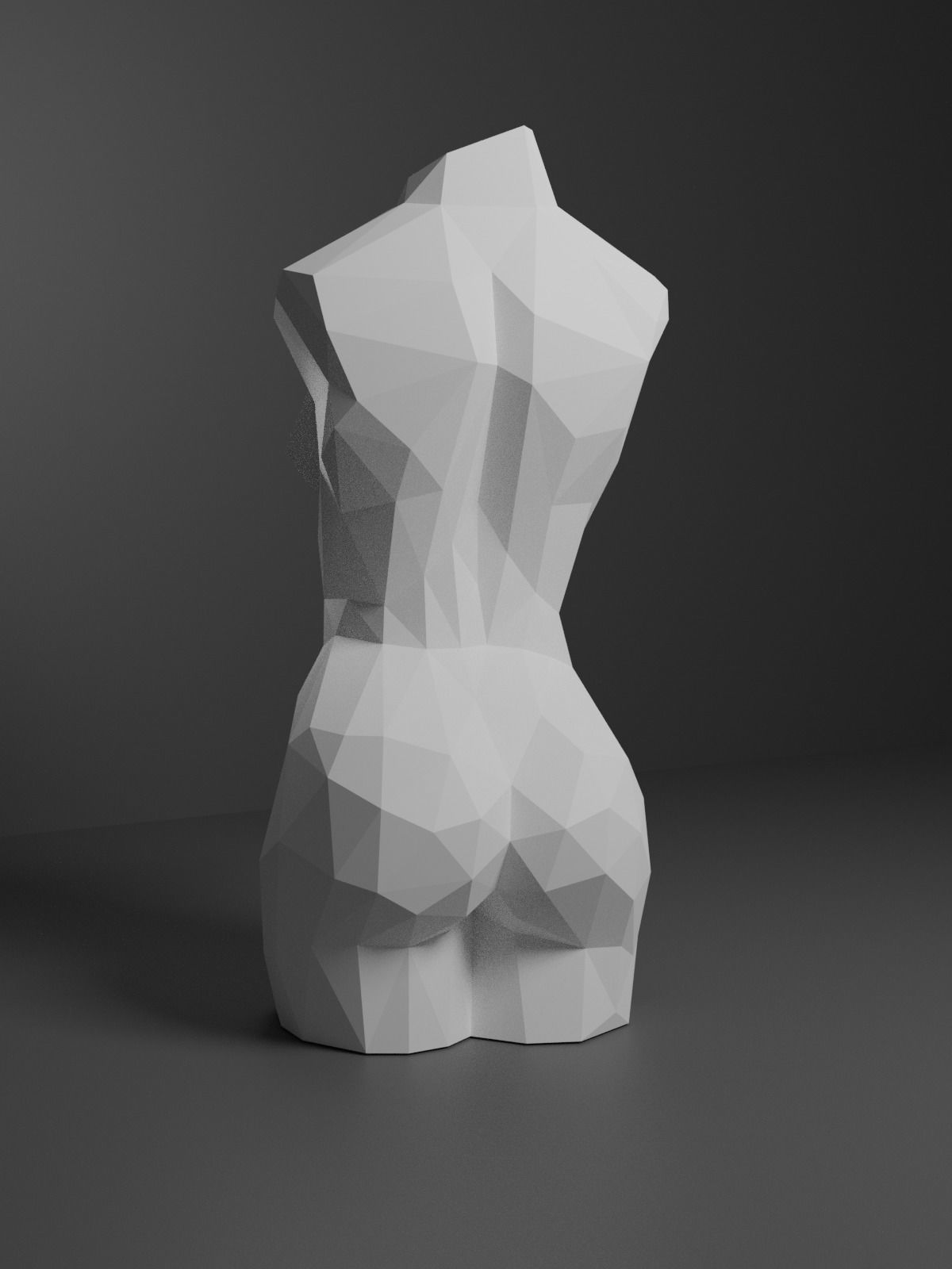Low Poly Female Torso 3D print model_13