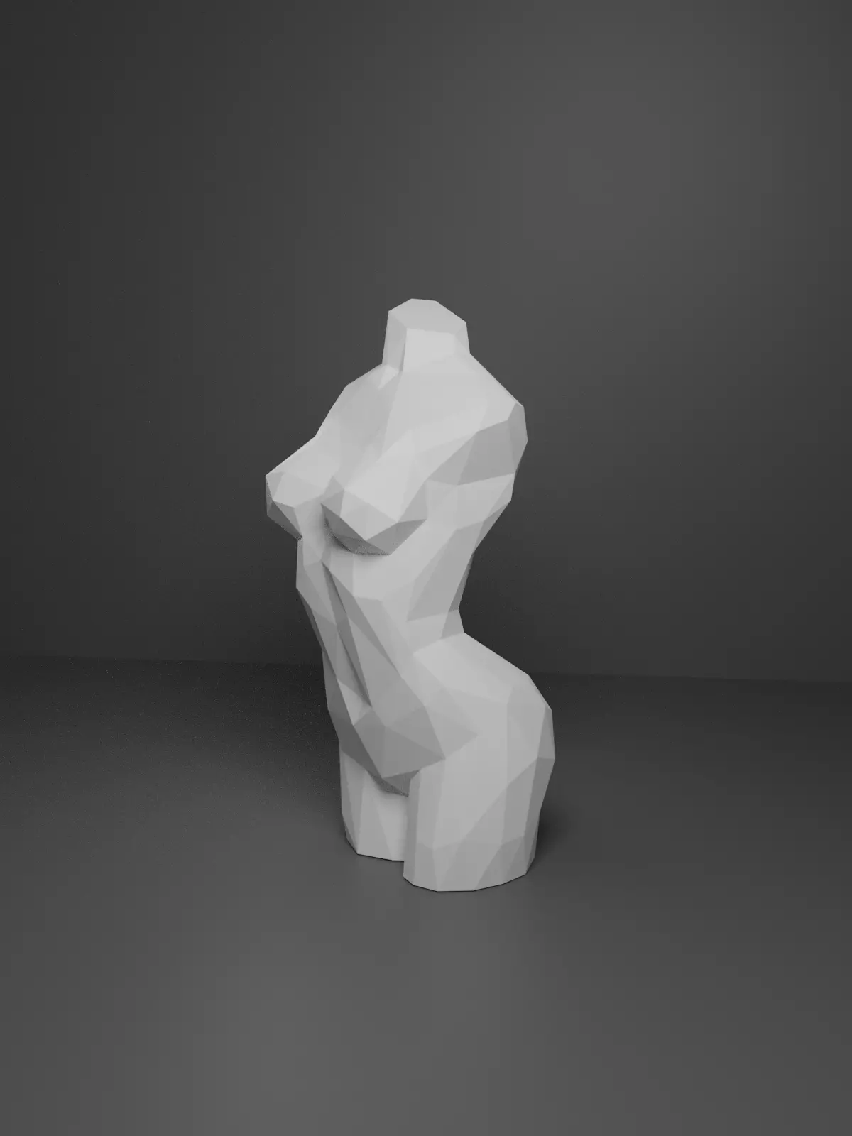Low Poly Female Torso 3D print model_0