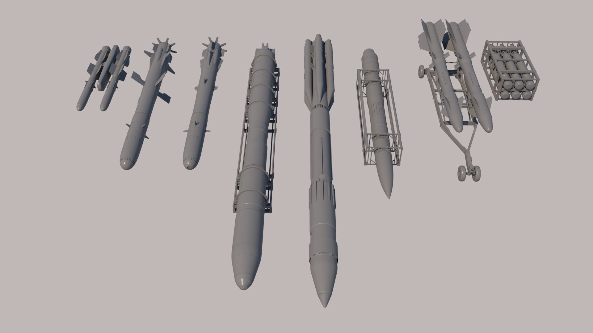 Rocket SET tank rack 3D model | CGTrader