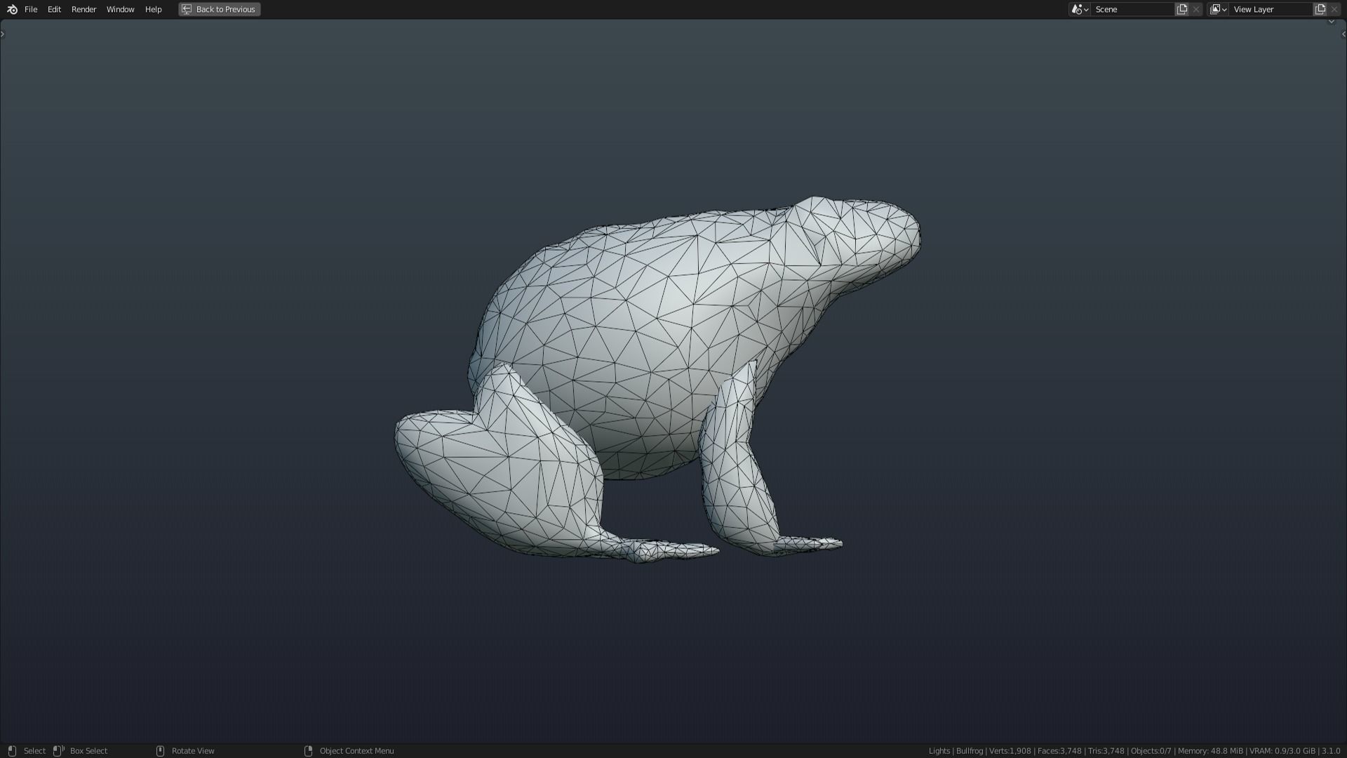 Low Poly Bullfrog Rigged With Realistic Texture Low-poly 3D model_5