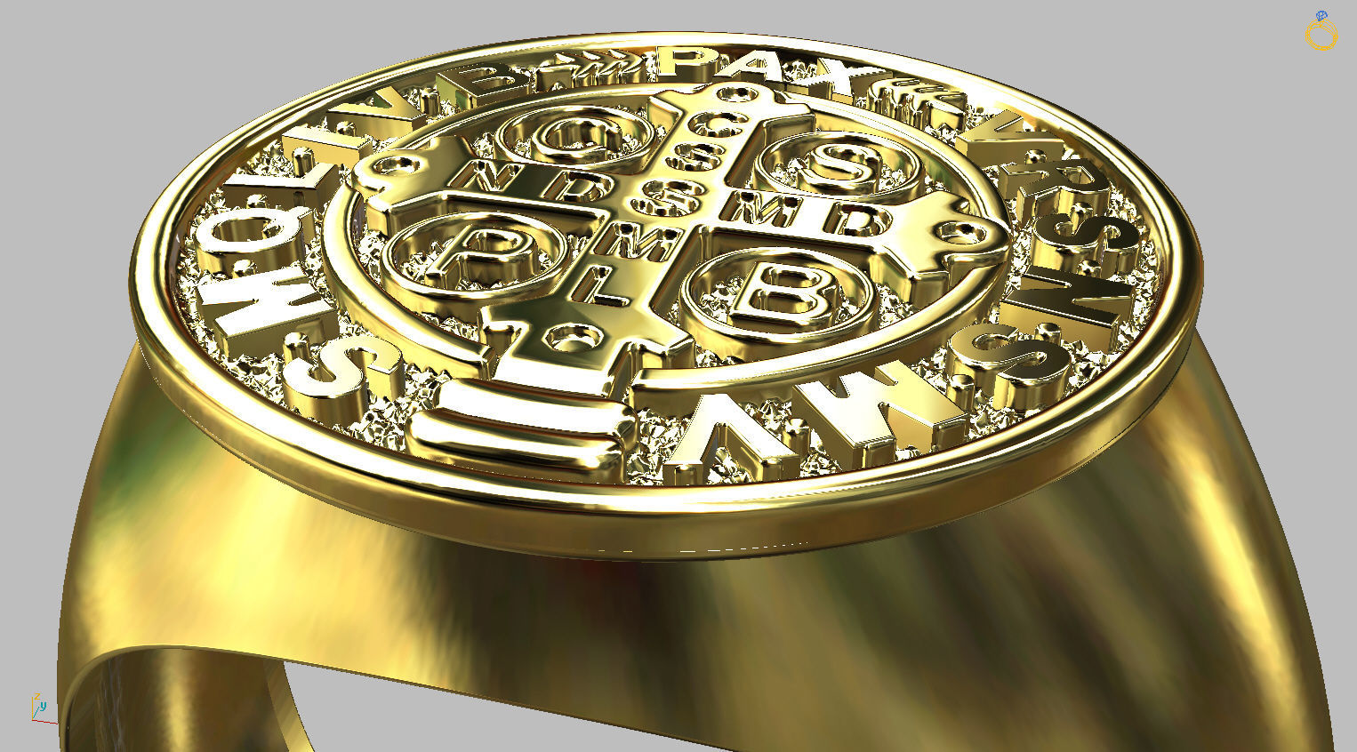 Saint Benedict Ring - Sao Bento 3D print model_2
