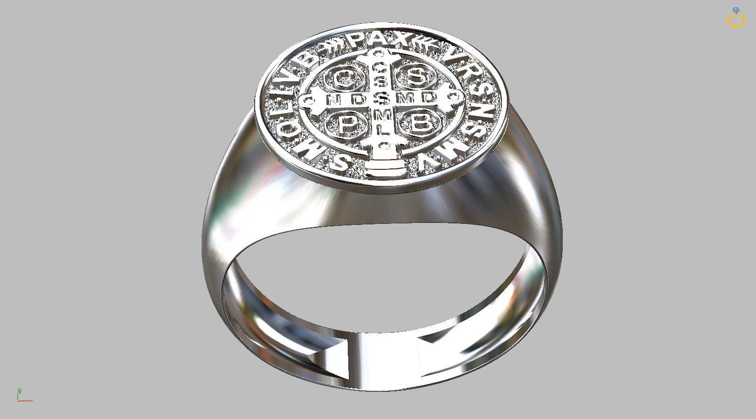 Saint Benedict Ring - Sao Bento 3D print model_3