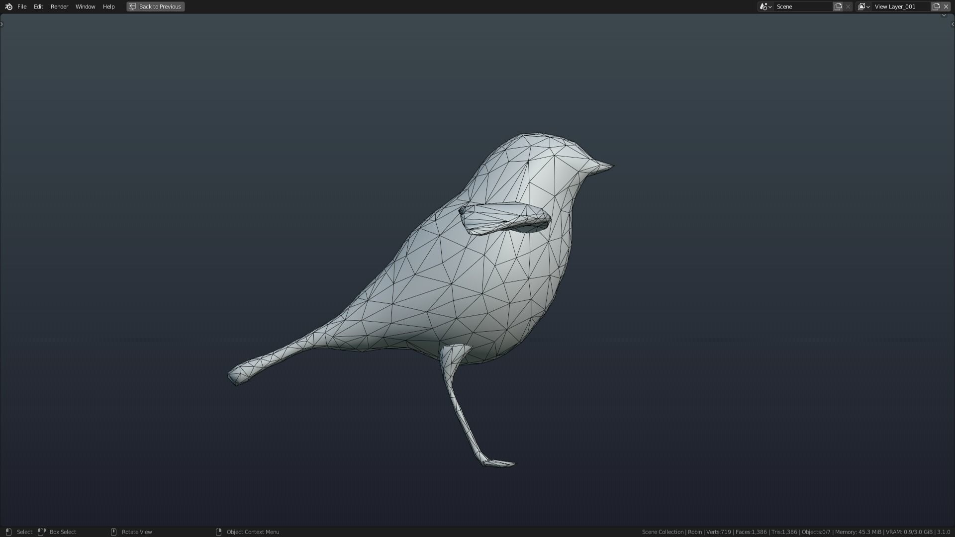 Low Poly Robin Rigged With Realistic Texture 3D model_1