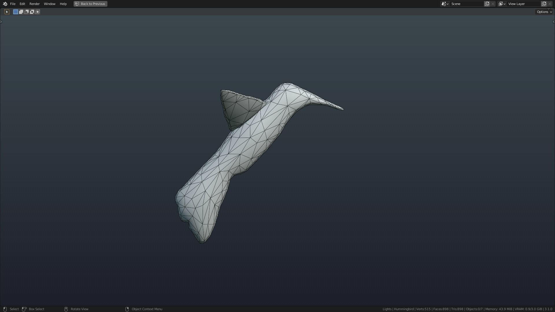 Low Poly Hummingbird Rigged With Realistic Texture Low-poly 3D model_5