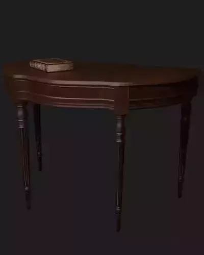 Vintage wooden table in gothic style Low-poly 3D model