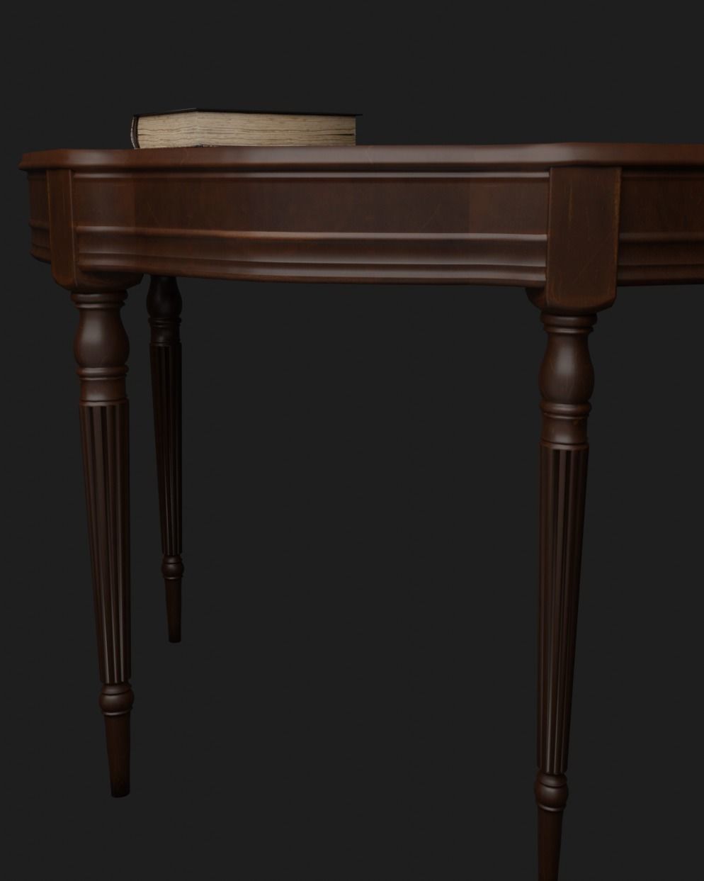 Vintage wooden table in gothic style Low-poly 3D model_3