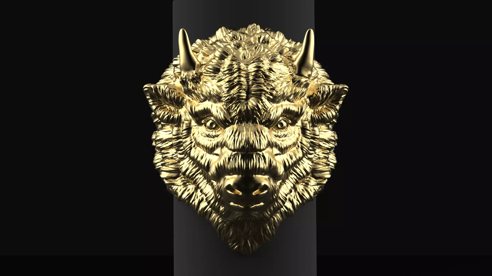 Bison jewerly ring  3D print model_0